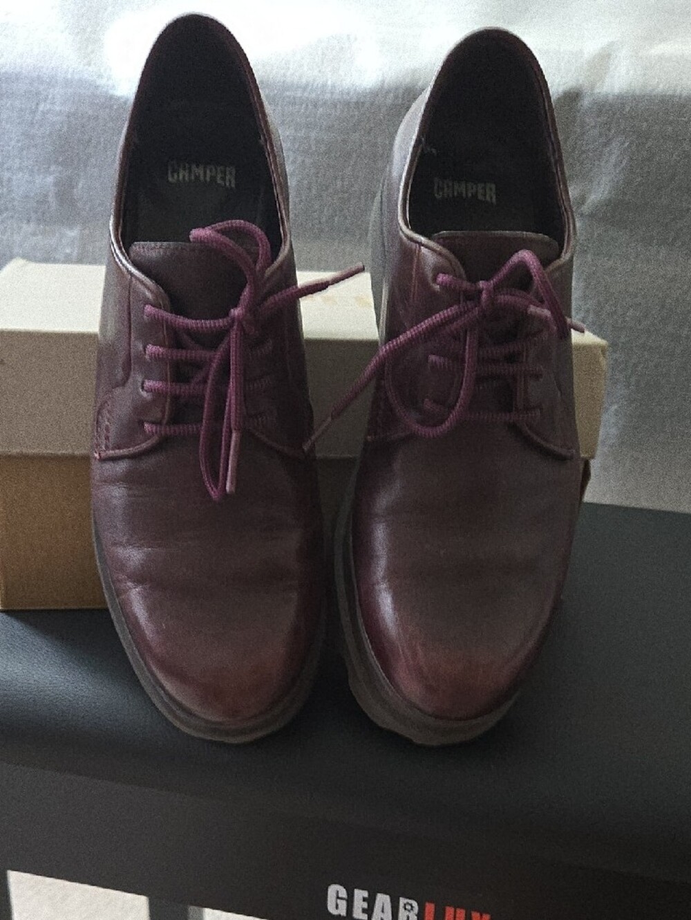Camper Men's Burgundy Leather Lace-Up Oxfords - Picture 4 of 4